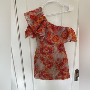 Elliatt One-Shoulder Floral Dress XXS